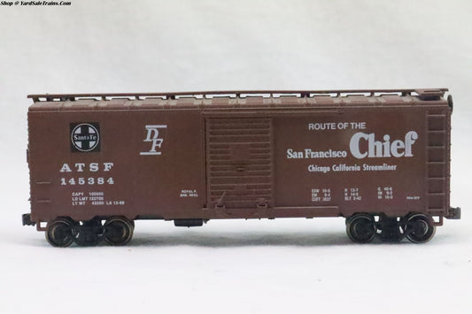 ATH-5018 - 40' Box Car San Francisco Chief - Santa Fe - ATSF 145384 - Resistor & Metal Wheels - HO Scale - Preowned