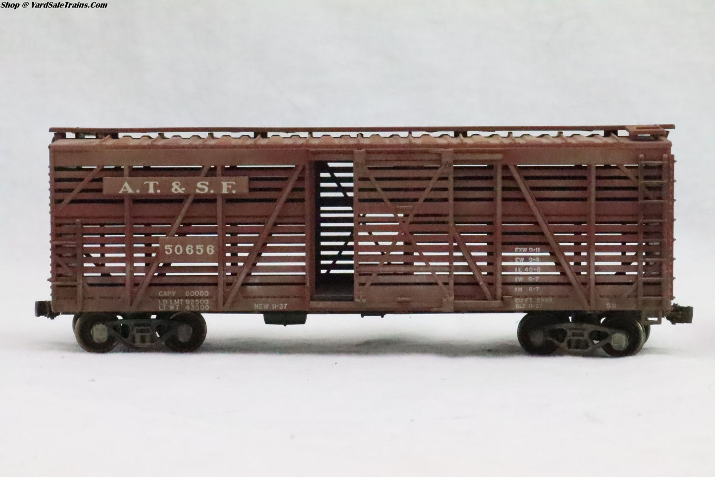 ATH - ???? - 40' Stock Car AT&SF - 50656 - Weathered - HO Scale - Preowned