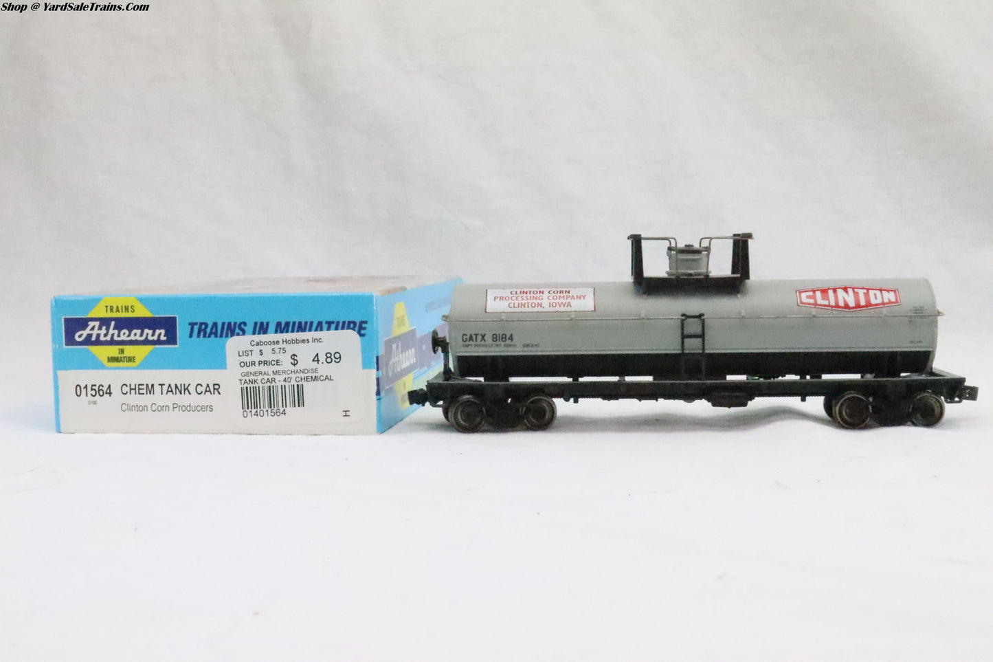 ATH-01564 - Chem Tank Car Clinton Corn Producers - GATX 8184 - HO Scale - Preowned