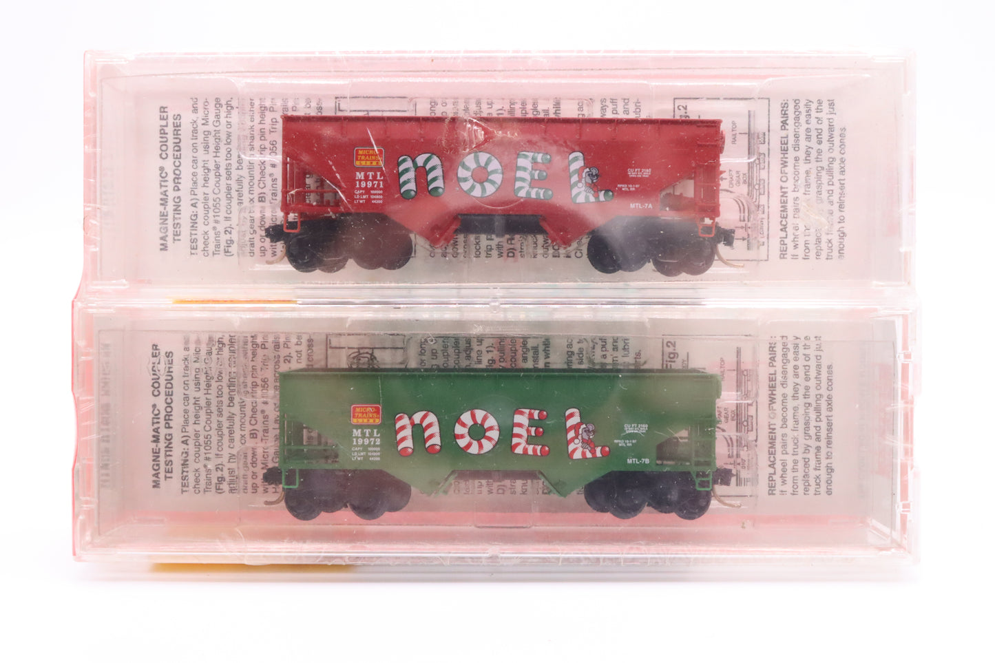 MTL-55392 - 33' Twin Bay Hopper Offset Sides (2 Pack) - 1997 Micro-Trains Holiday Car - MTL-19971 / MTL-19972
