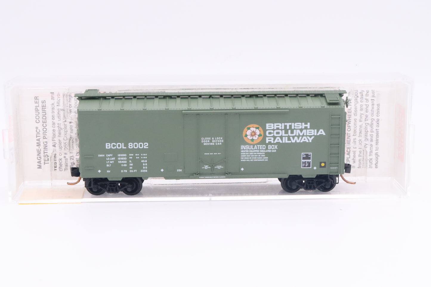 MTL-21230 - 40' Standard Box Car, Plug Door - British Columbia Railway - BCOL-8002