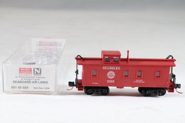 MTL-051 00 020 - 34' Wood Sheathed Caboose, w/Straight Cupola - Seaboard Air Lines #5458