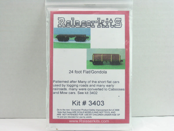 RS Laser Kits #3403 - 24' Flat/Gondola Kit - N Scale