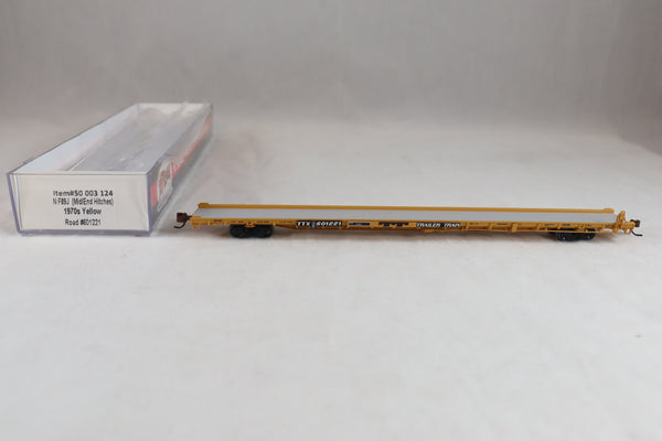 ATL-50 003 124 - 89' NF89J (Mid/End Hitches) 1970s Yellow Flat Car - TTX #601221