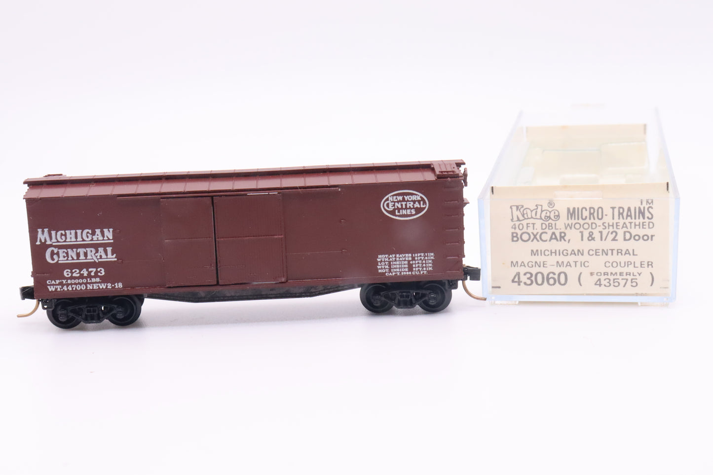 MTL-43060 - 40' Double Wood-Sheathed Boxcar 1-1/2 Door - Michigan Central - MC-62473