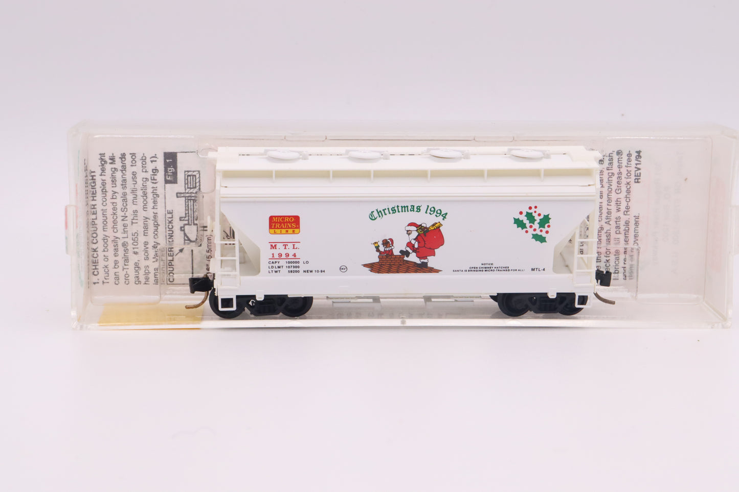 MTL-92060 - 2-Bay ACF Centerflow Covered Hopper w/ Round Hatches - Micro-Trains Holiday Car - MTL-1994