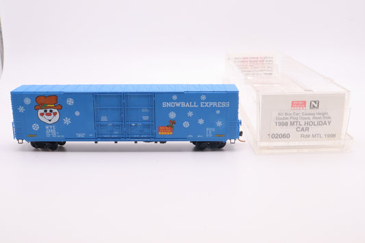 MTL-102060 - 60' Boxcar Excess Height Double Plug Doors Rivet Side - 1998 MTL Holiday Car - MTL-1998