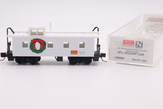 MTL-100090 - 36' Riveted Steel Side Caboose Offset Cupola - Micro-Trains Holiday Car - MTL-2000