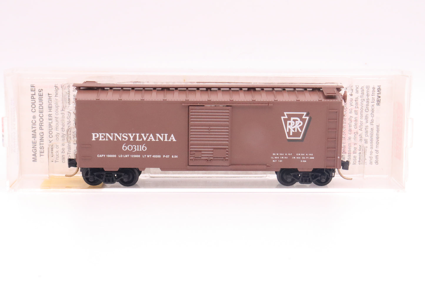 MTL-20780 - 40' Standard Box Car, Single Door - Pennsylvania - PRR-603116